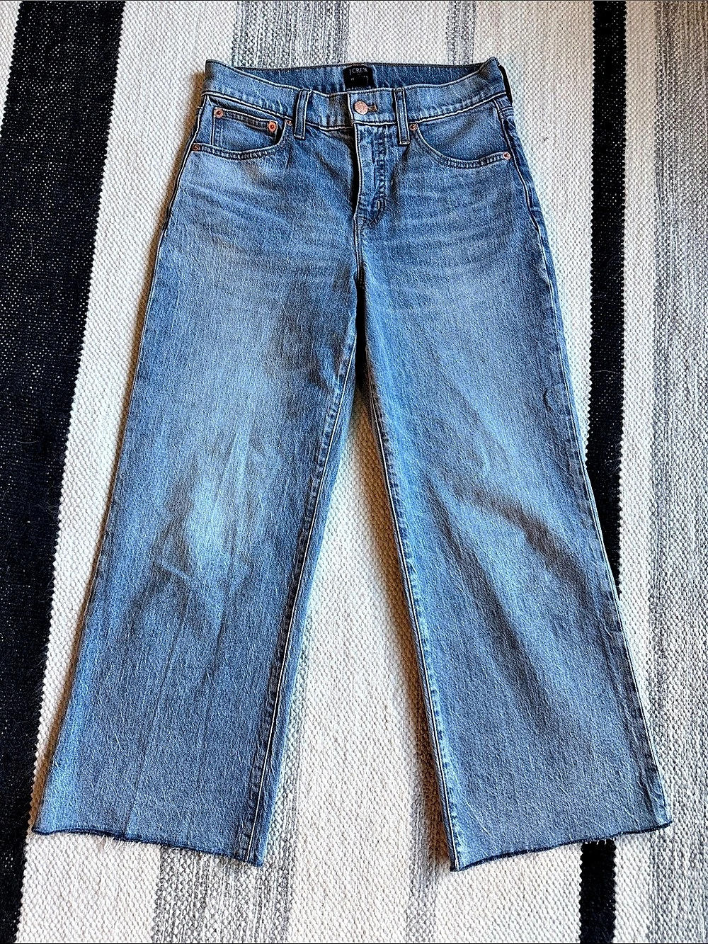 J. Crew Wide-Leg Crop Jeans Blue Waist 25P